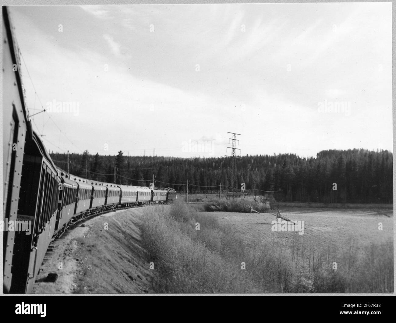 First electricity train somewhere on the stretch of Härnösand ...
