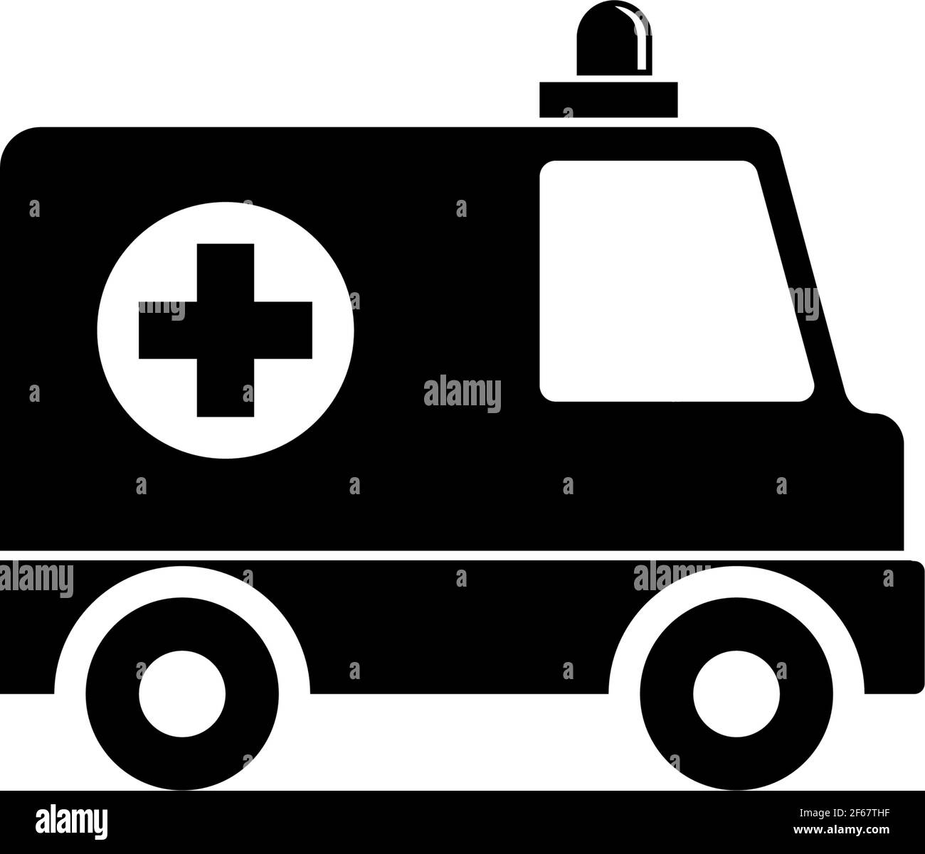 Medical Fast Response Ambulance Car. Flat Vector Icon illustration. Simple black symbol on white background. Medical Fast Response Ambulance Car sign Stock Vector