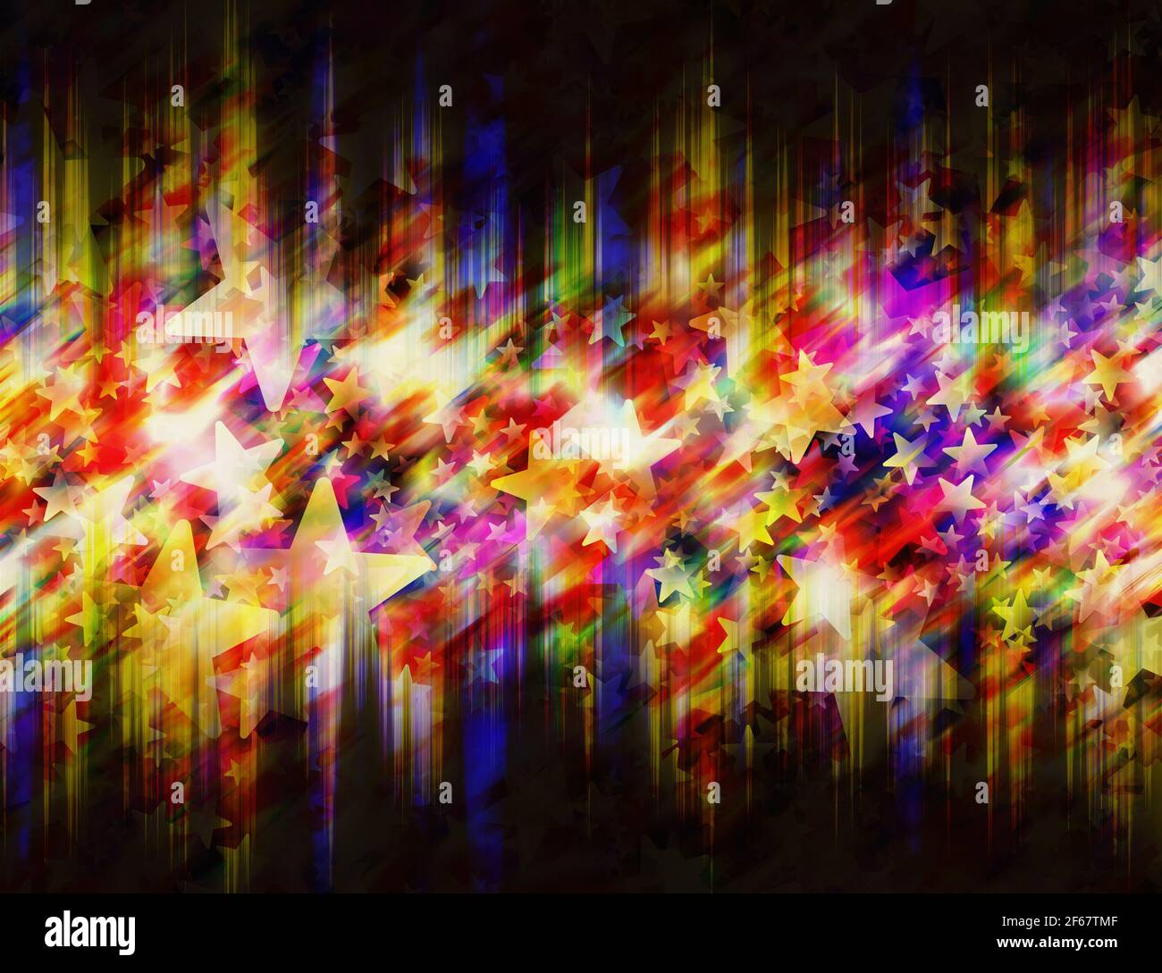 waveform from colorful glow stars. Holiday background Stock Photo