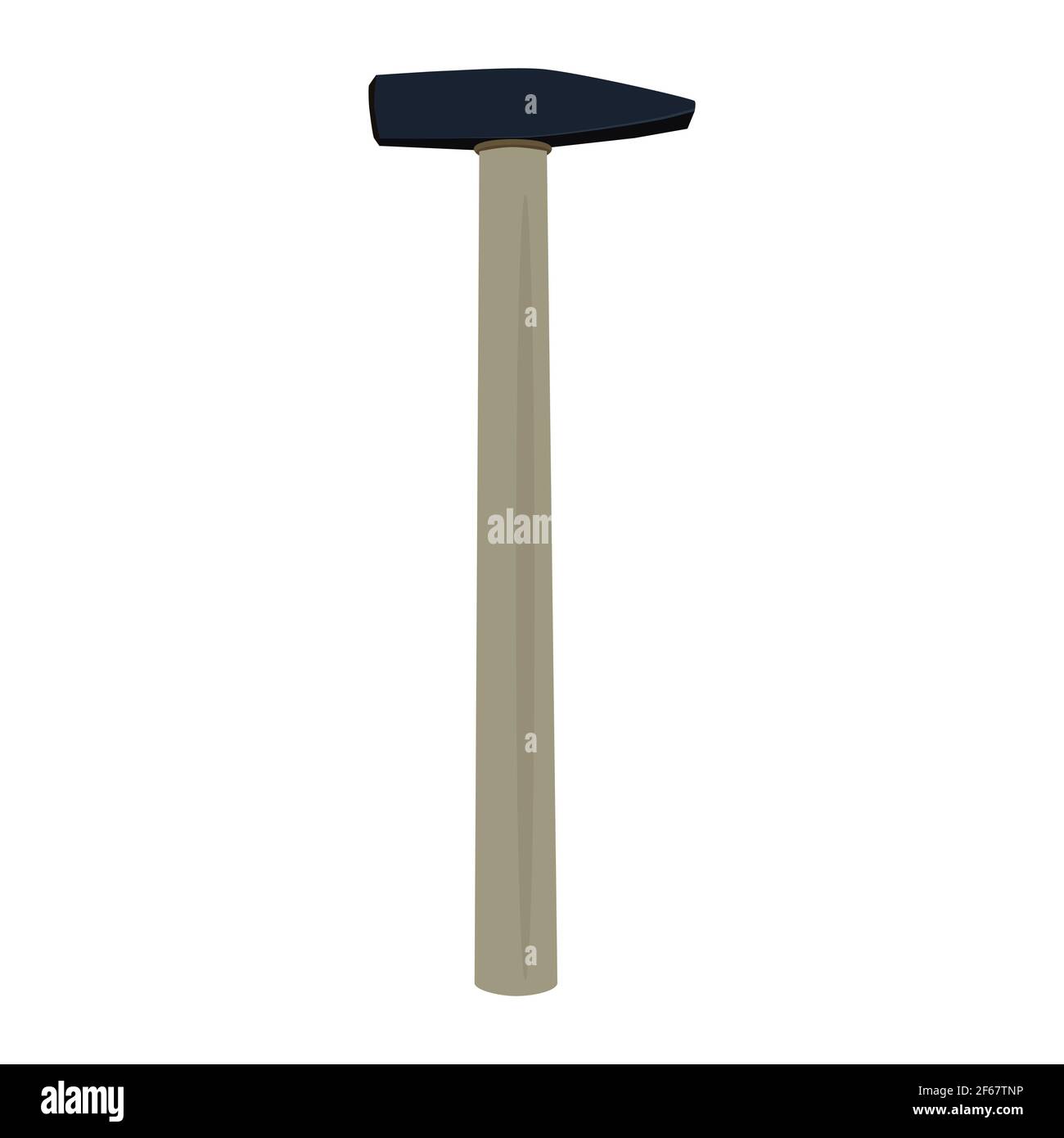 Hammer, hand work tool, flat vector illustration isolated on white background. Mini sledge hammer Stock Vector