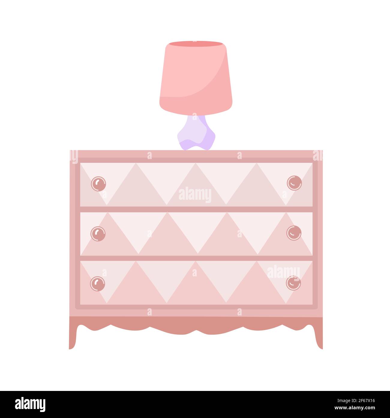 Bedside table. Isolated design. Flat vector illustration. Stock Vector