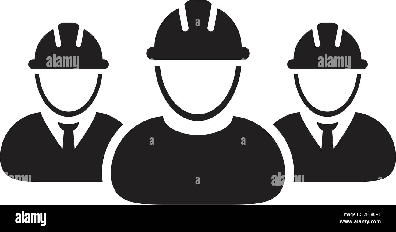 Contractor icon vector group of construction builder people persons ...