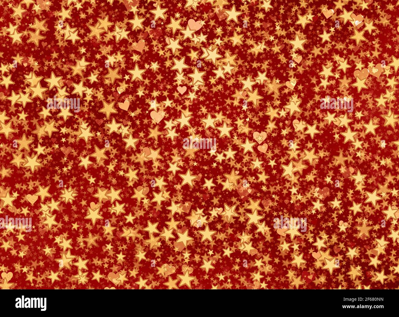 many painted hearts and stars background Stock Photo
