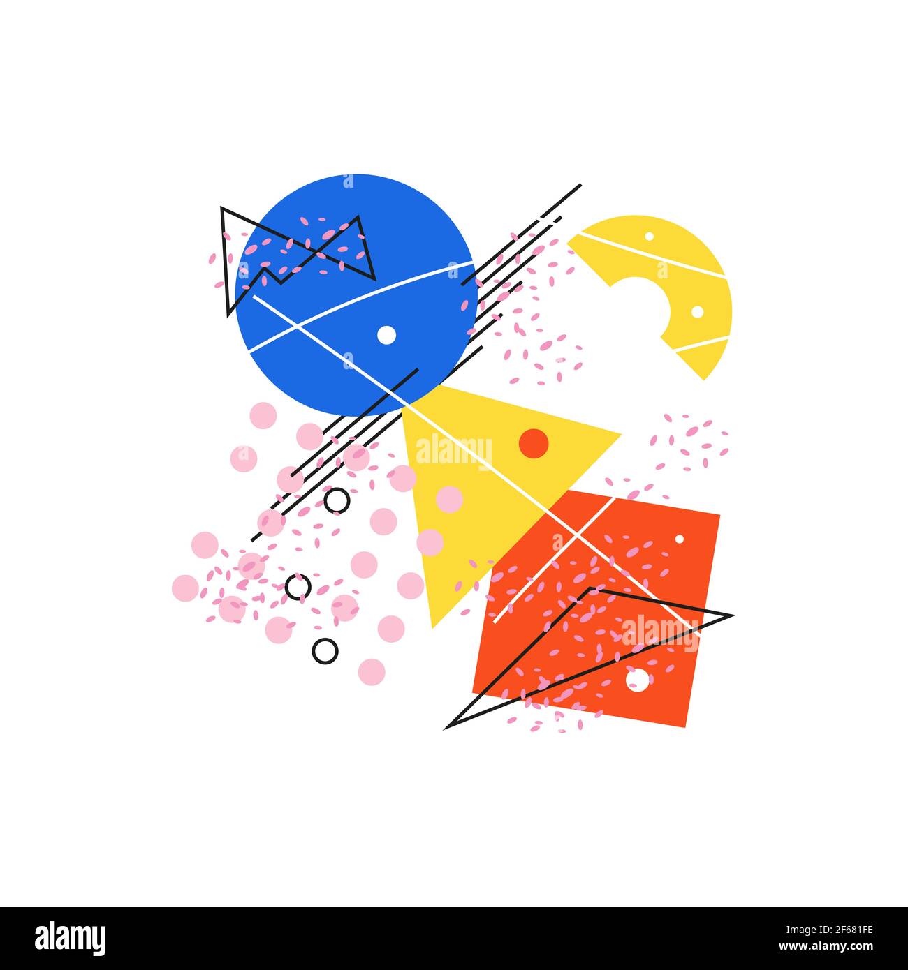 Colorful geometric pattern with shapes for decor on white Stock Vector
