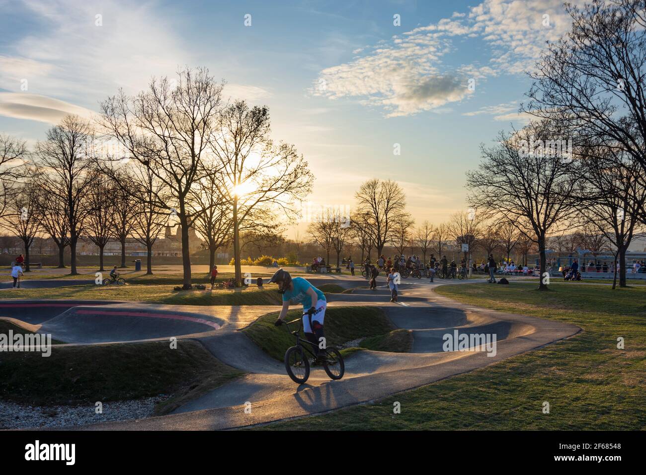 Wien, Vienna Pumptrack, pump track (artificial, circular mountain bike