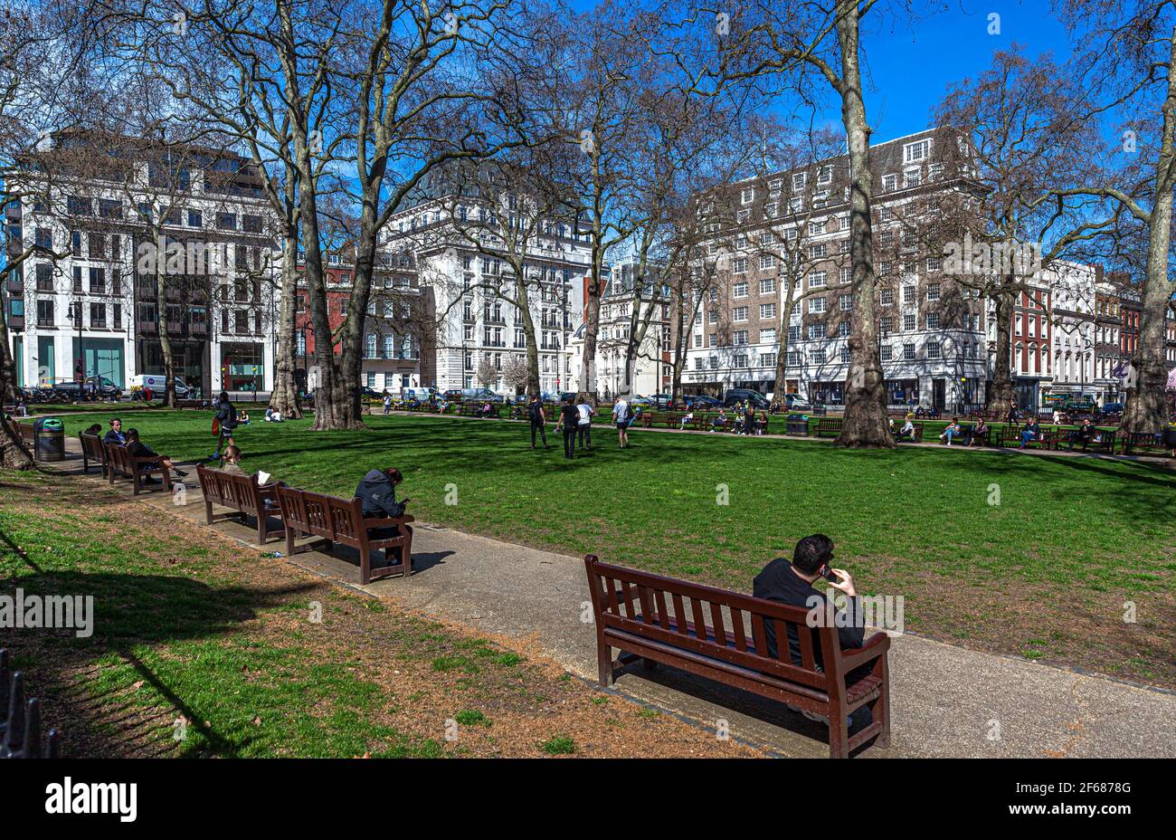 Berkeley Square, Mayfair, London W1J, England, UK. Stock Photo
