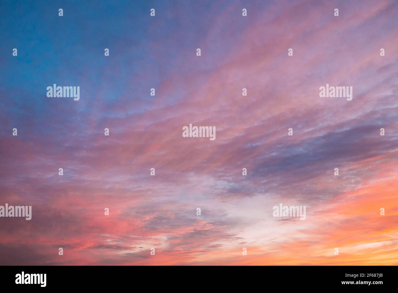 Sunrise Bright Dramatic Sky. Scenic Colorful Sky At Dawn. Sunset Sky Natural Abstract Background Stock Photo