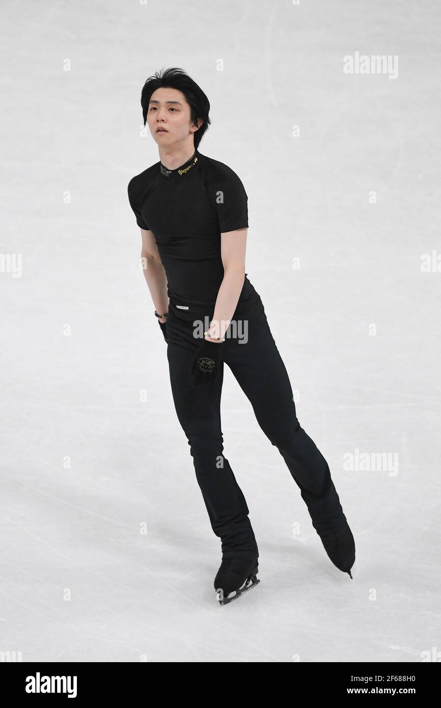 Yuzuru HANYU Japan, during Men Practice at the ISU World Figure Skating Championships 2021 at Ericsson Globe, on March 27, 2021 in Stockholm, Sweden. Credit: Raniero Corbelletti/AFLO/Alamy Live News Stock Photo