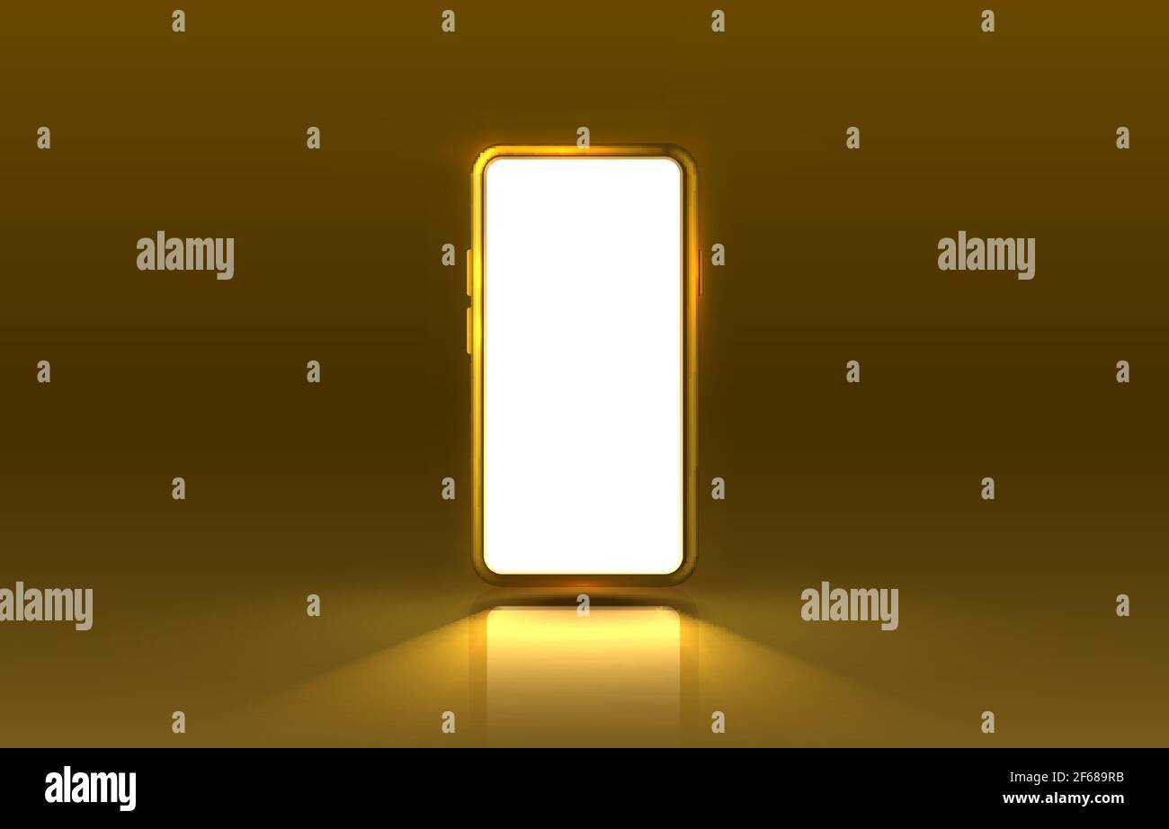 Smartphone mobile screen, technology mobile display light. Vector