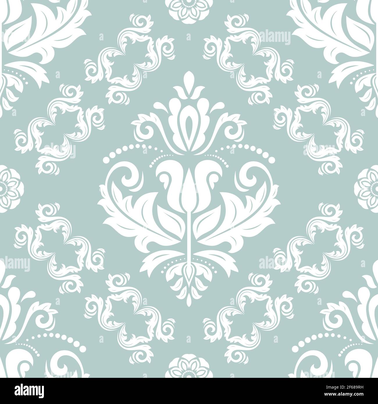 Classic seamless pattern. Damask orient blue and white ornament ...