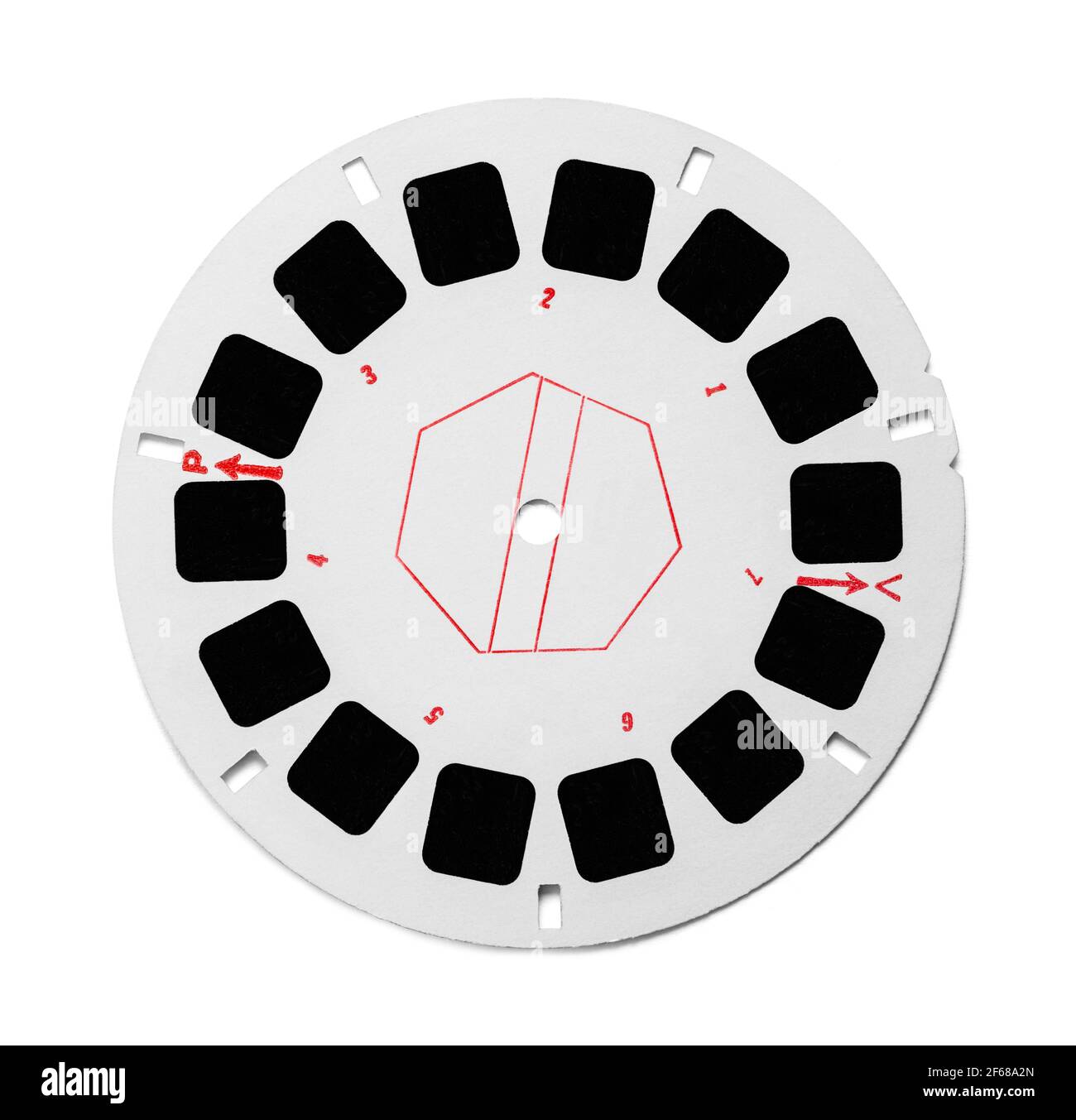 Round View Master Photo Film Reel Cut Out. Stock Photo