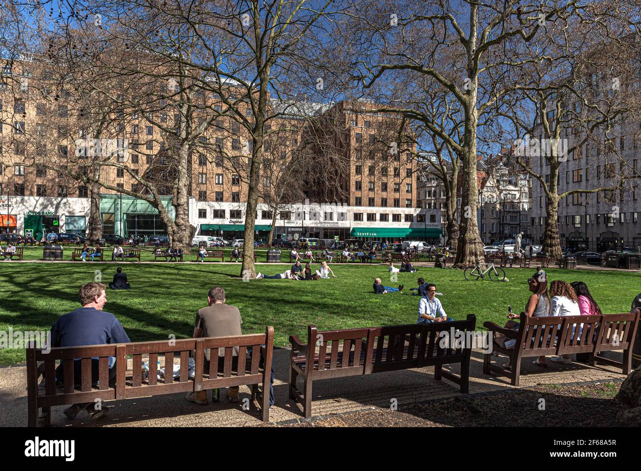 Berkeley Square, Mayfair, London W1J, England, UK. Stock Photo