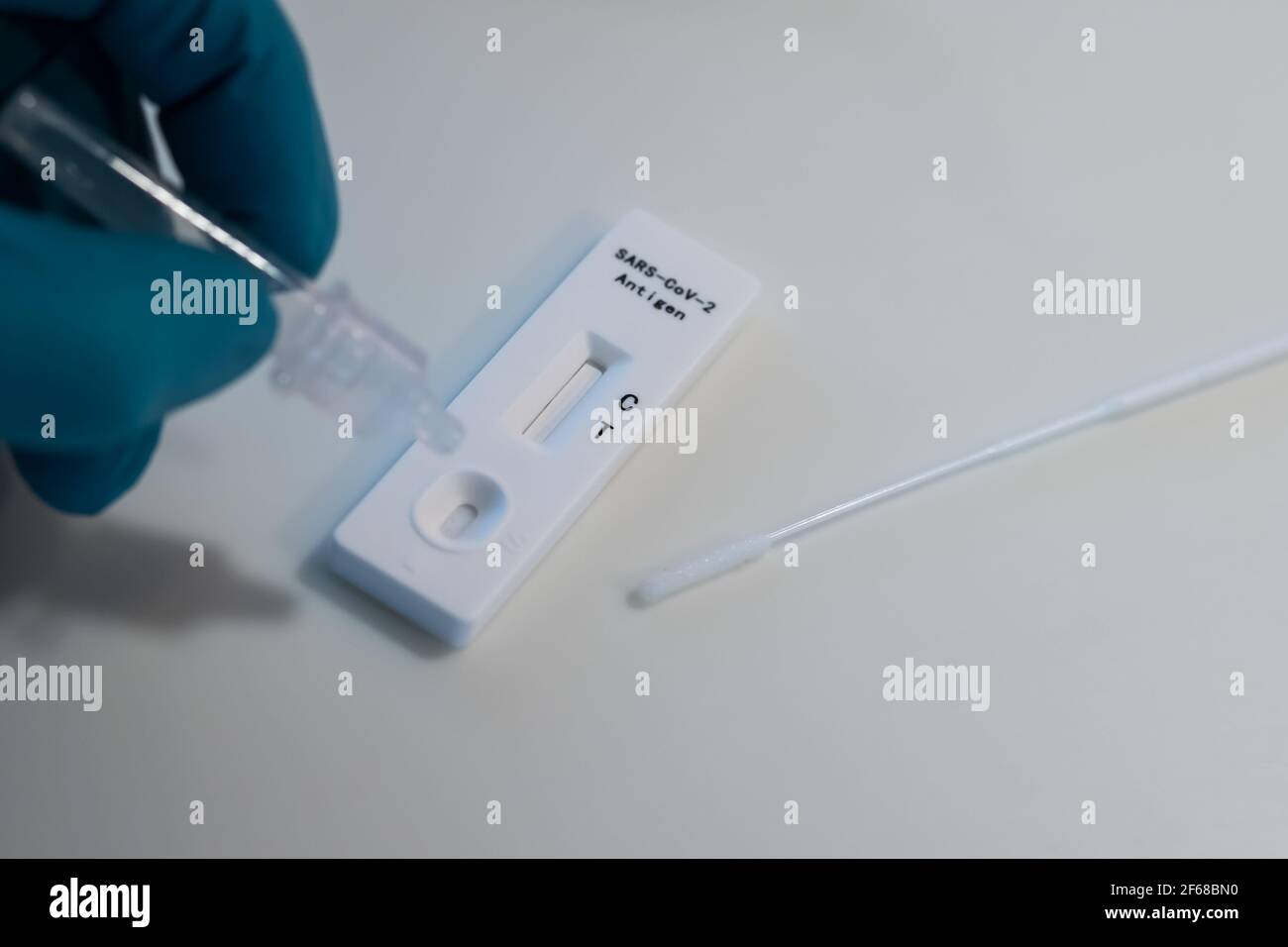 Covid19 diy antigen quick test Stock Photo Alamy