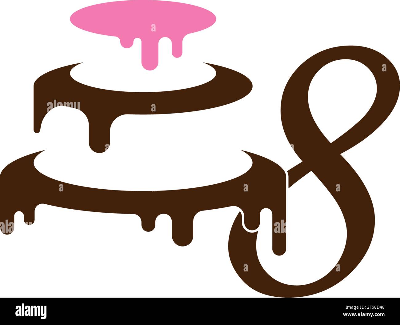 Number 8 icon with wedding cake  design template vector illustration Stock Vector