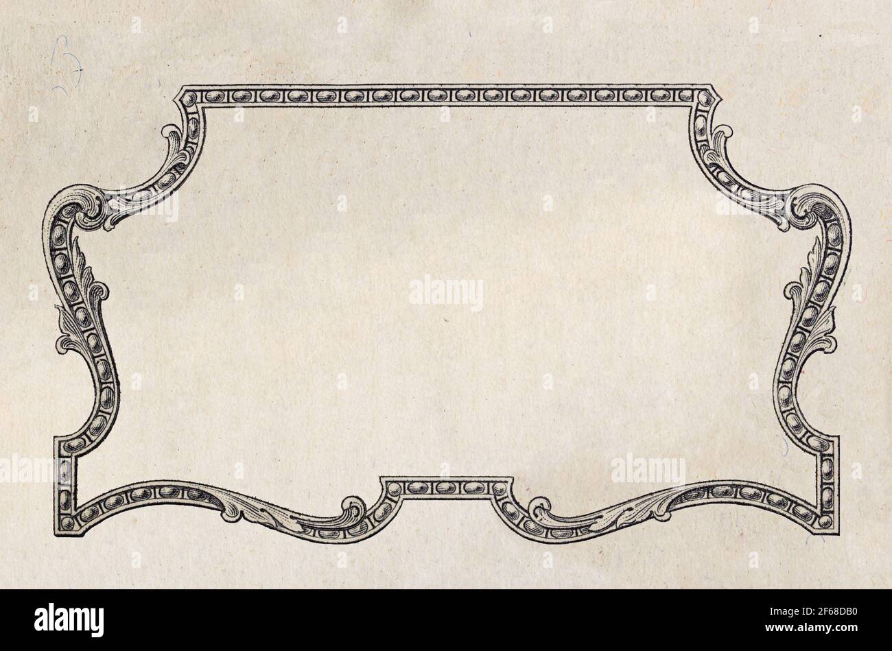 Empty Banknote Obverse of 2 US dollar banknote with empty midle area for design ...