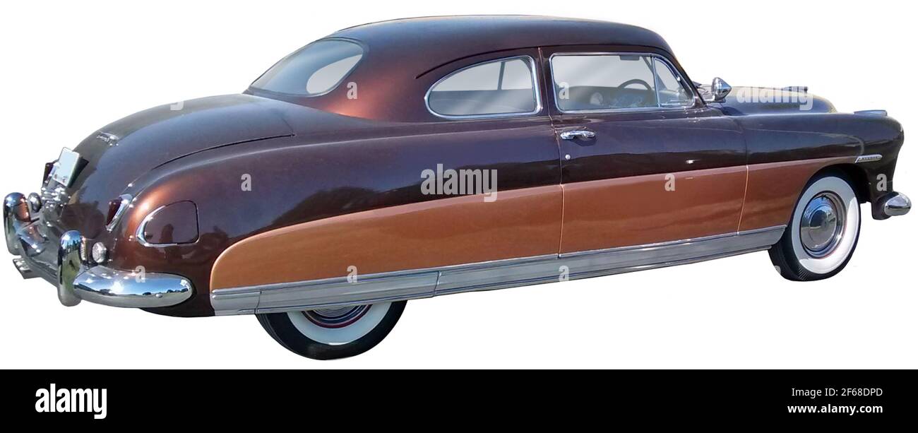 1949 Hudson Super Six Brougham with two-tone paint job. Stock Photo