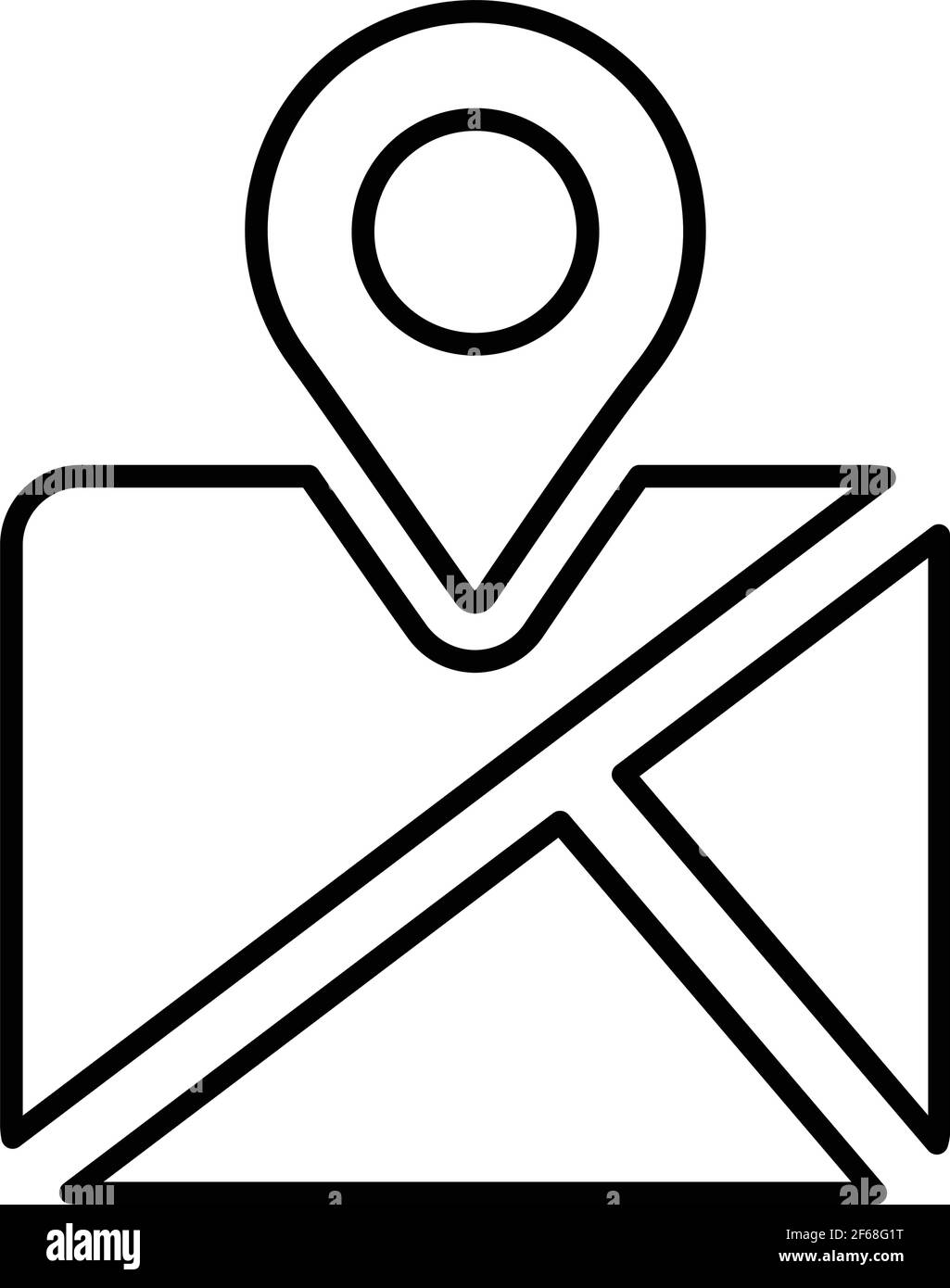 Location map icon is isolated on white background. Simple vector ...