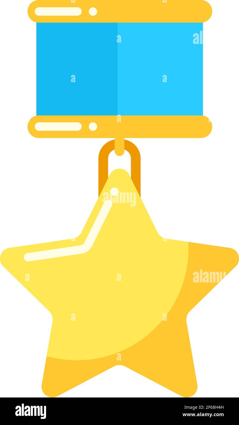 Military insignia in form star with ribbon Stock Vector