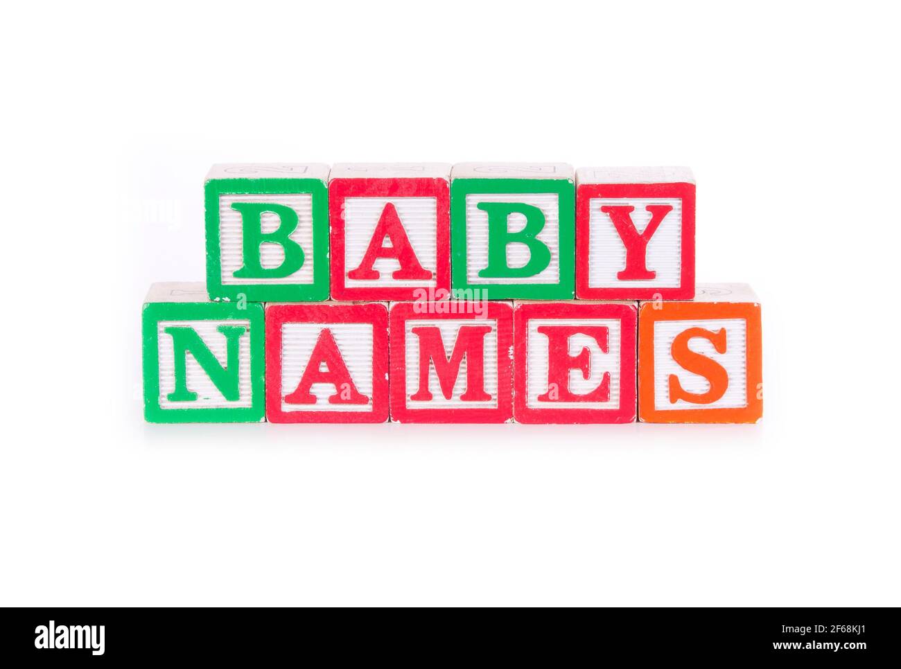 Toy blocks spelling out "BABY NAMES Stock Photo Alamy