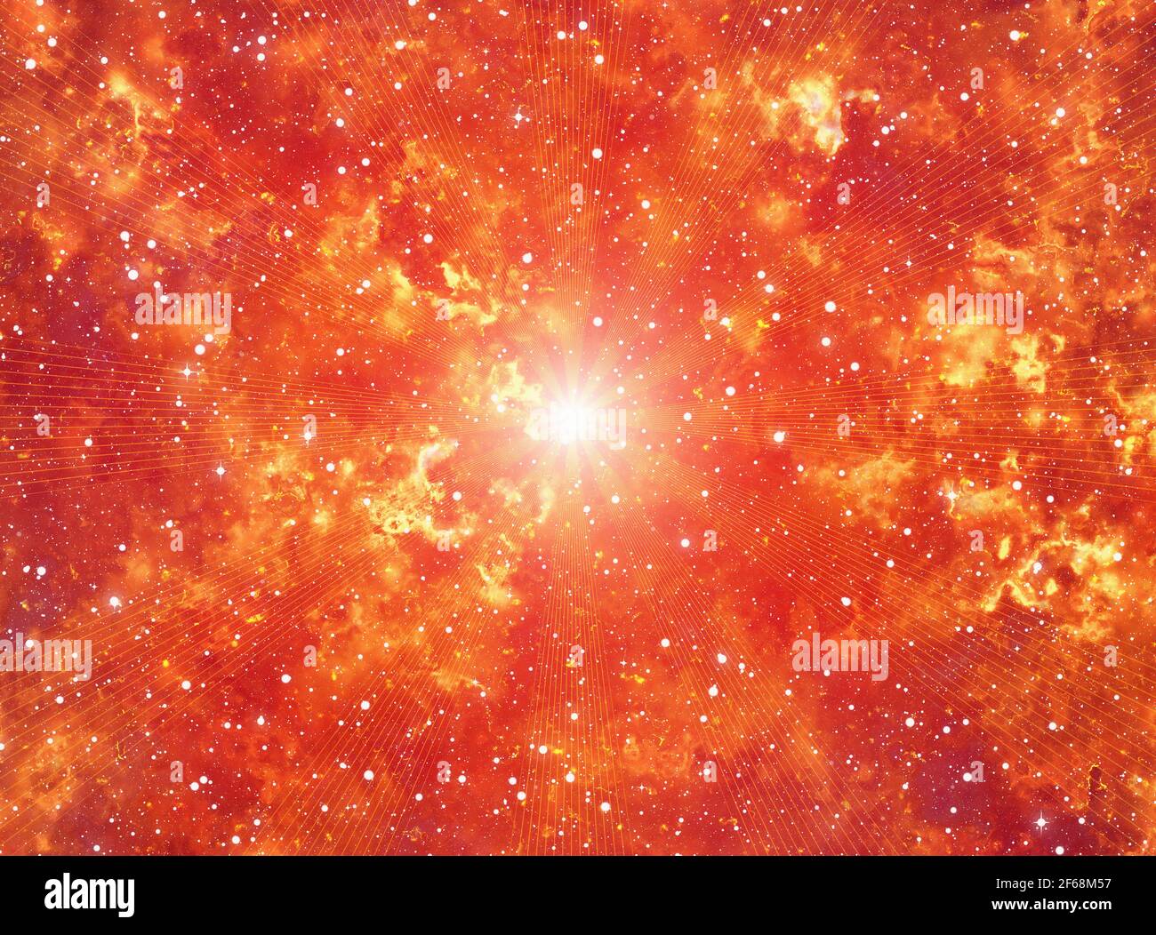 energy flash in space fire background Stock Photo