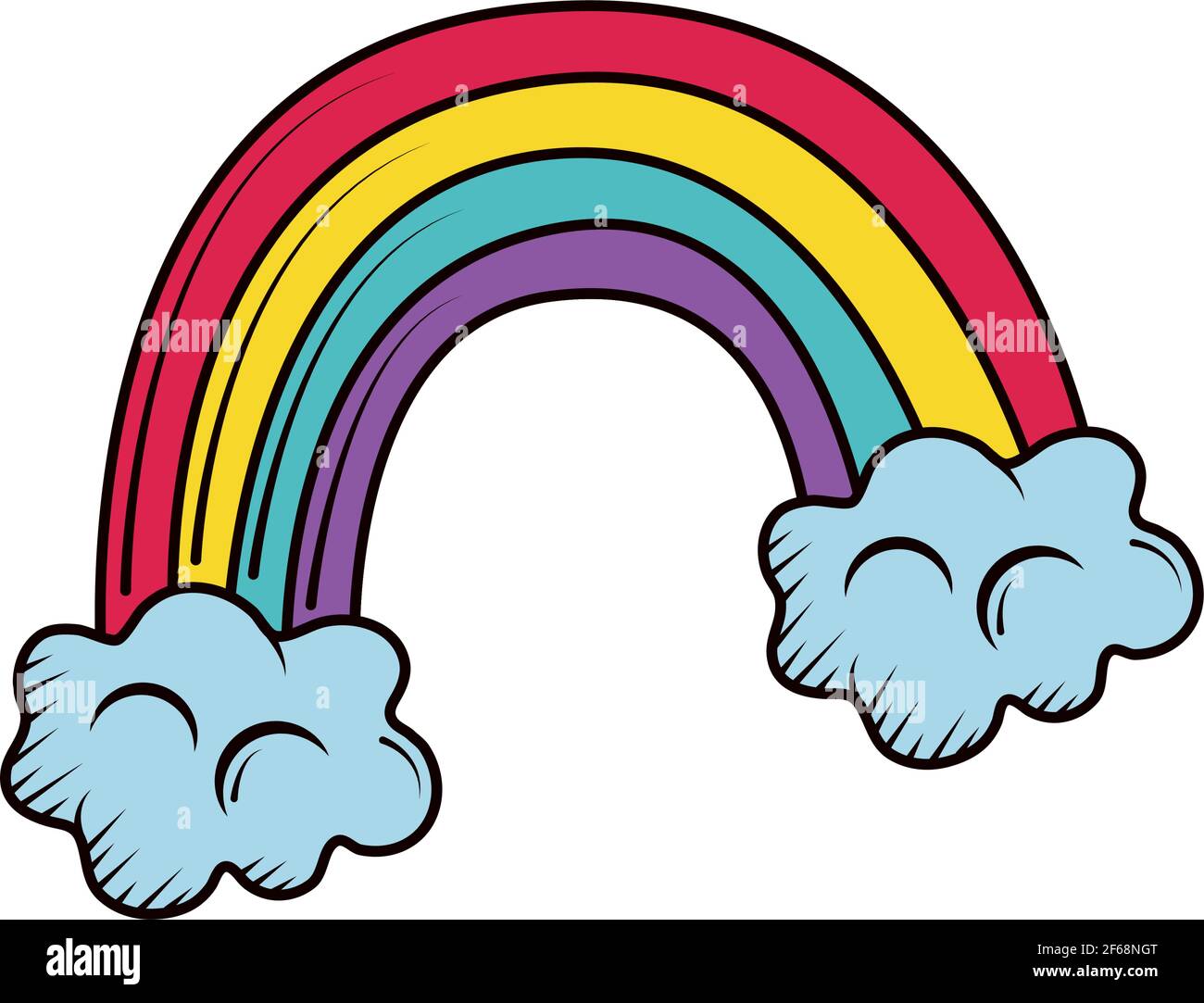 rainbow clouds fantasy doodle isolated Stock Vector Image & Art - Alamy