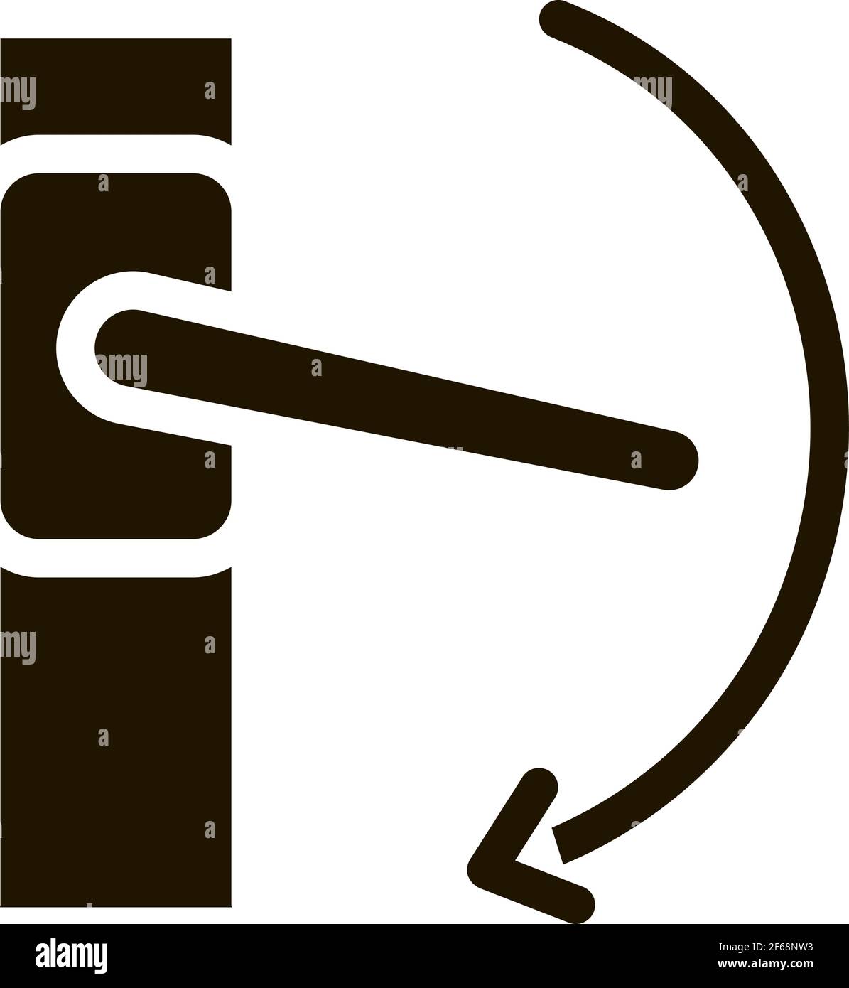 push handle to open window closure icon Vector Glyph Illustration Stock Vector