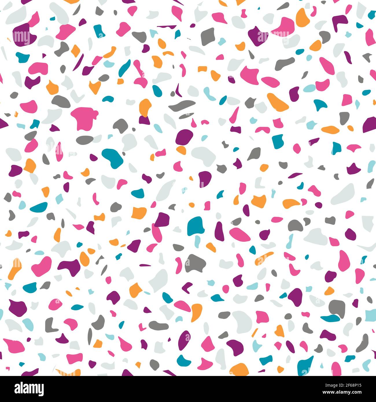 Vector colorful seamless terrazzo pattern. Marble mosaic flooring with ...