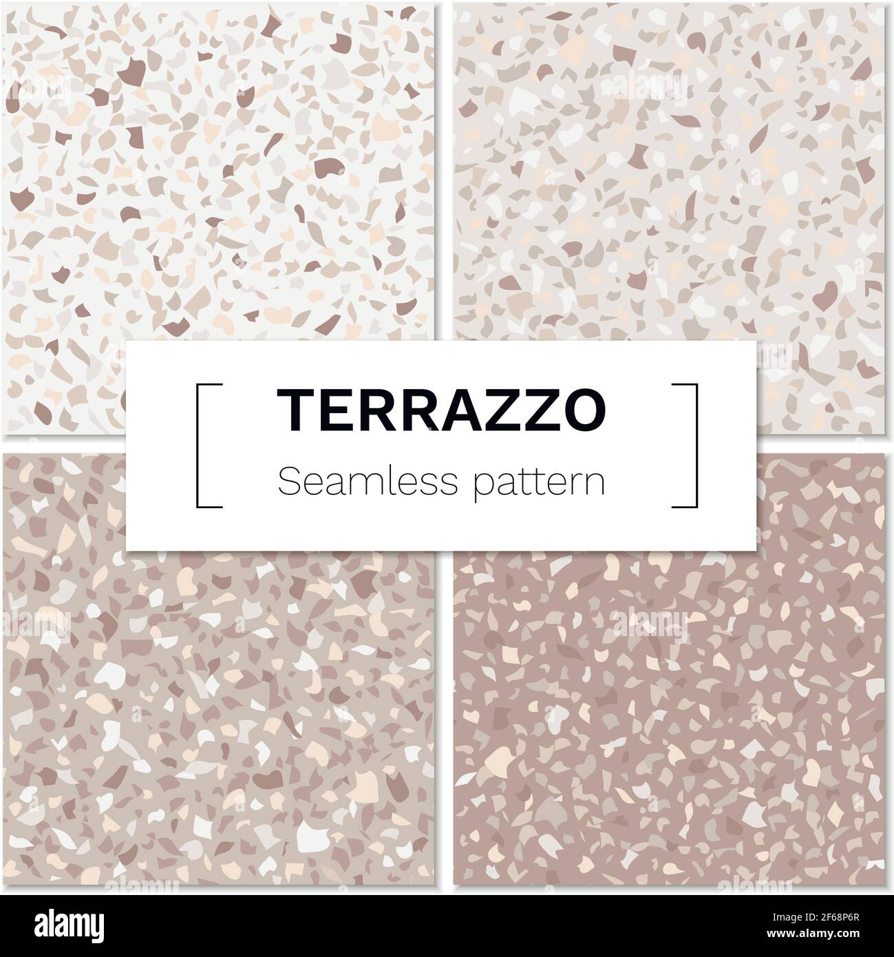 Vector set of seamless terrazzo abstract pattern. Marble mosaic ...