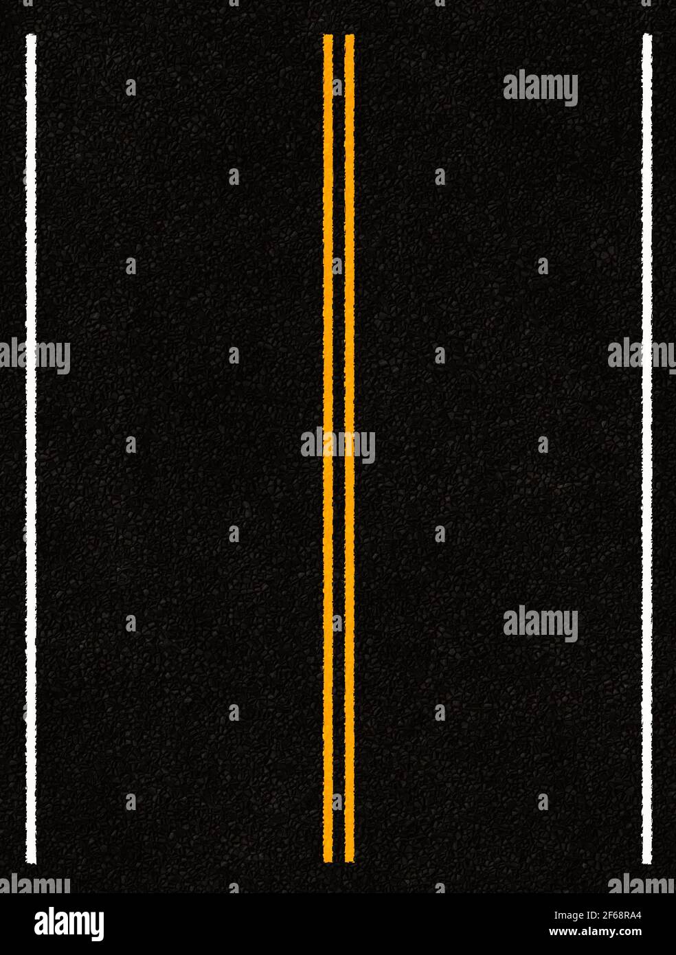 road markings on an asphalt road. Two solid lines and boundaries of the