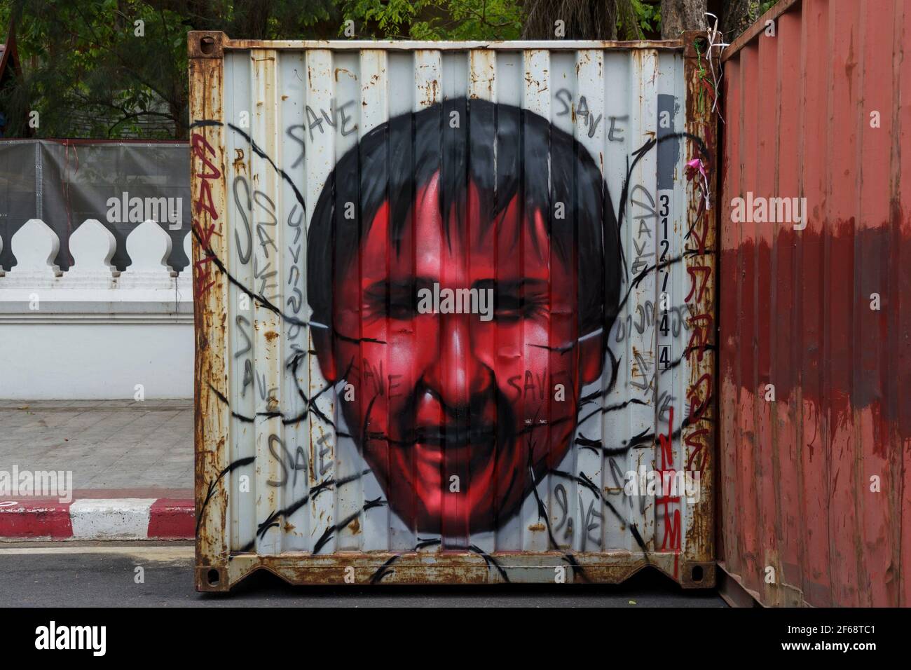 A Graffiti Art Of Porlajee Billy Rakchongcharoen An Activist From Kaeng Krachan Karen Ethnic Group Seen During The Demonstration Pro Democracy Protestors Gathered In Front Of Thailand S Government House To Protest After The Thai