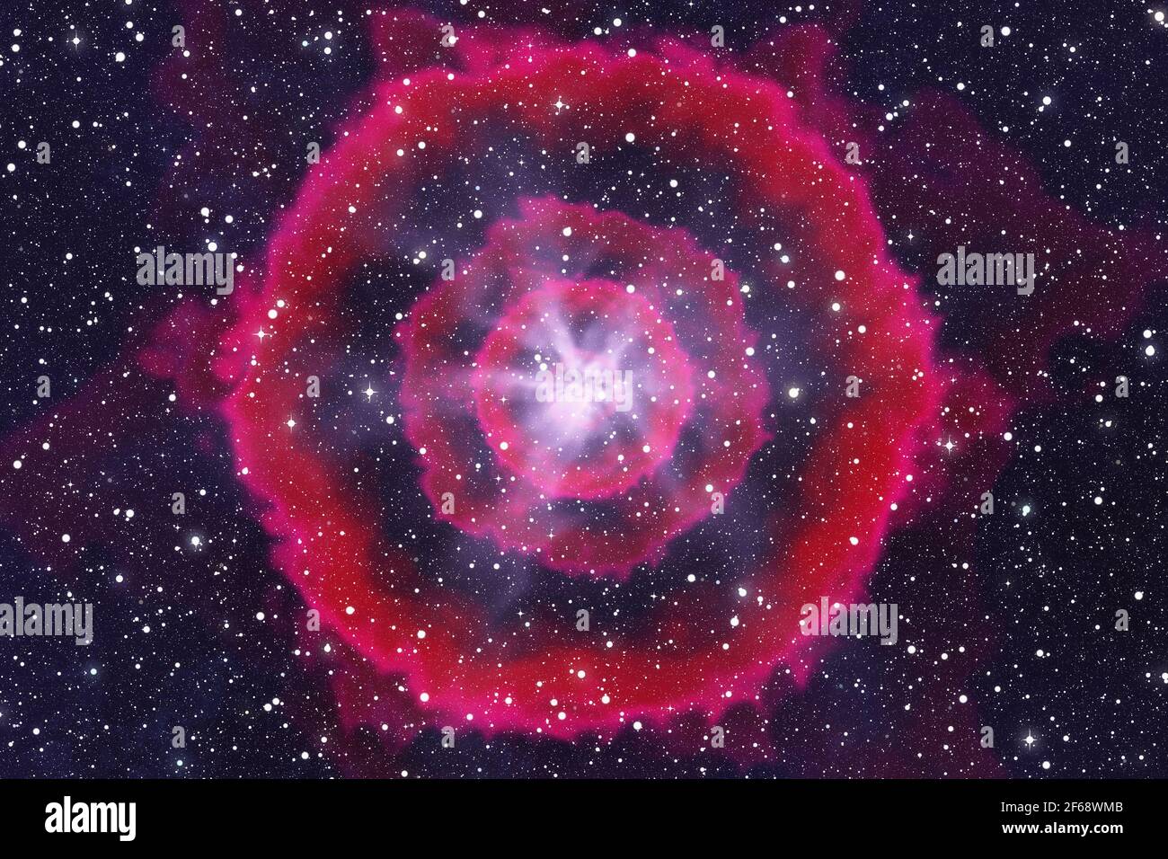 bright flash on space stars background Stock Photo
