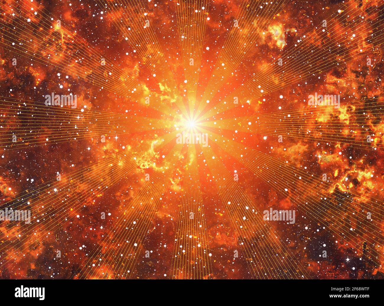 energy flash in space fire background Stock Photo