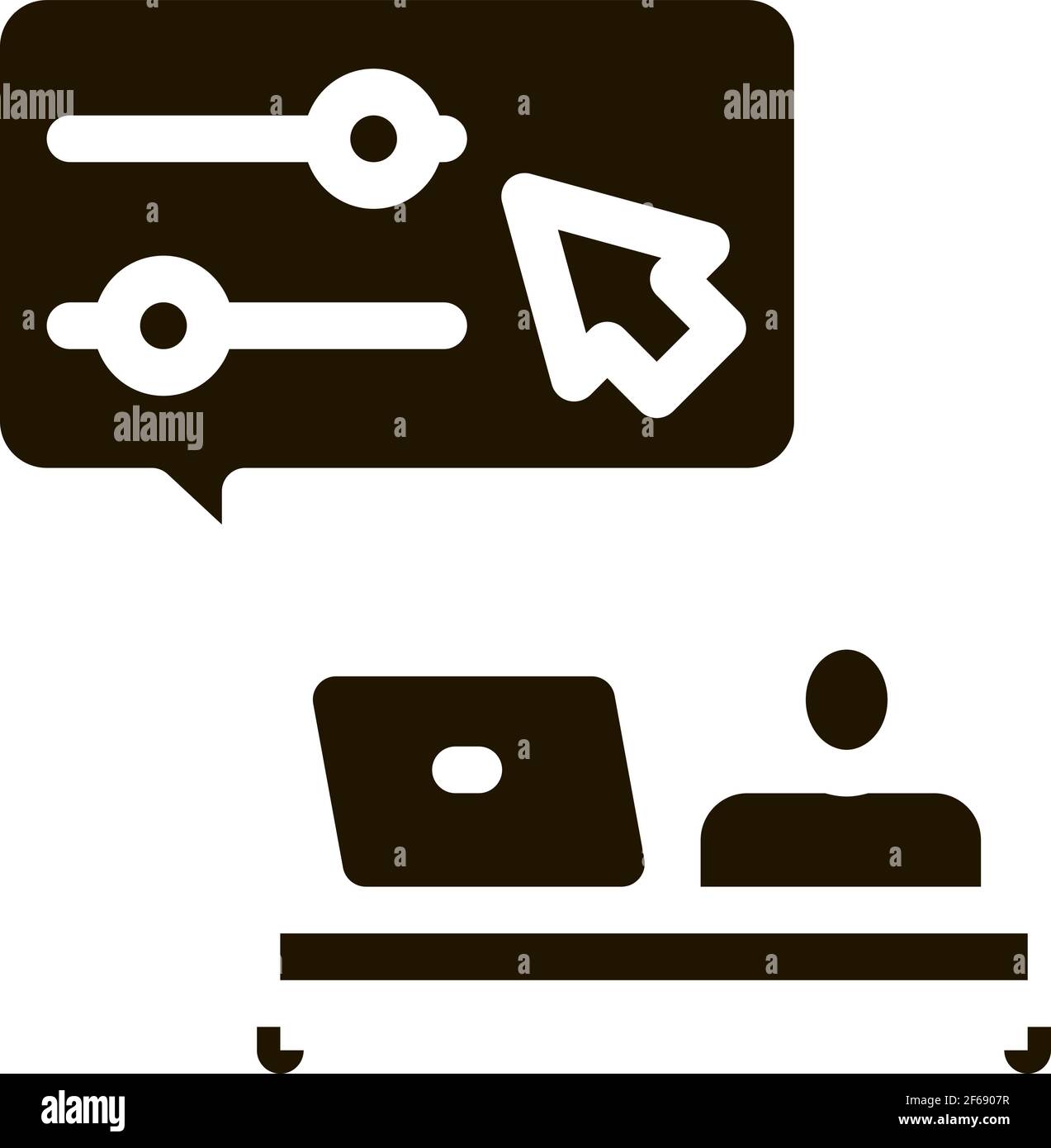 desktop movie maker icon Vector Glyph Illustration Stock Vector
