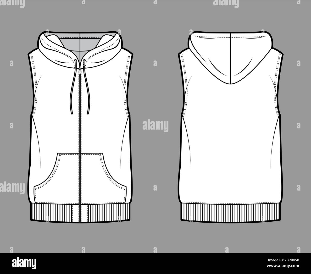 zip up sleeveless vest