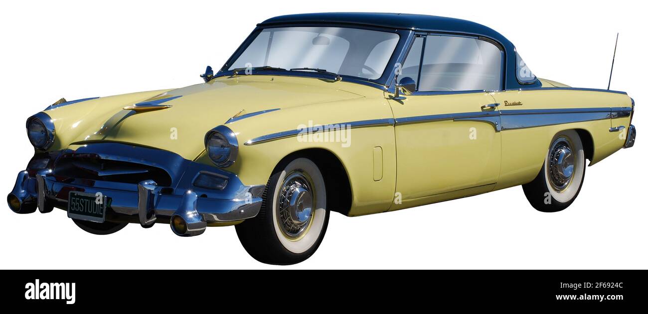 1955 Studebaker Speedster with yellow paint job Stock Photo Alamy