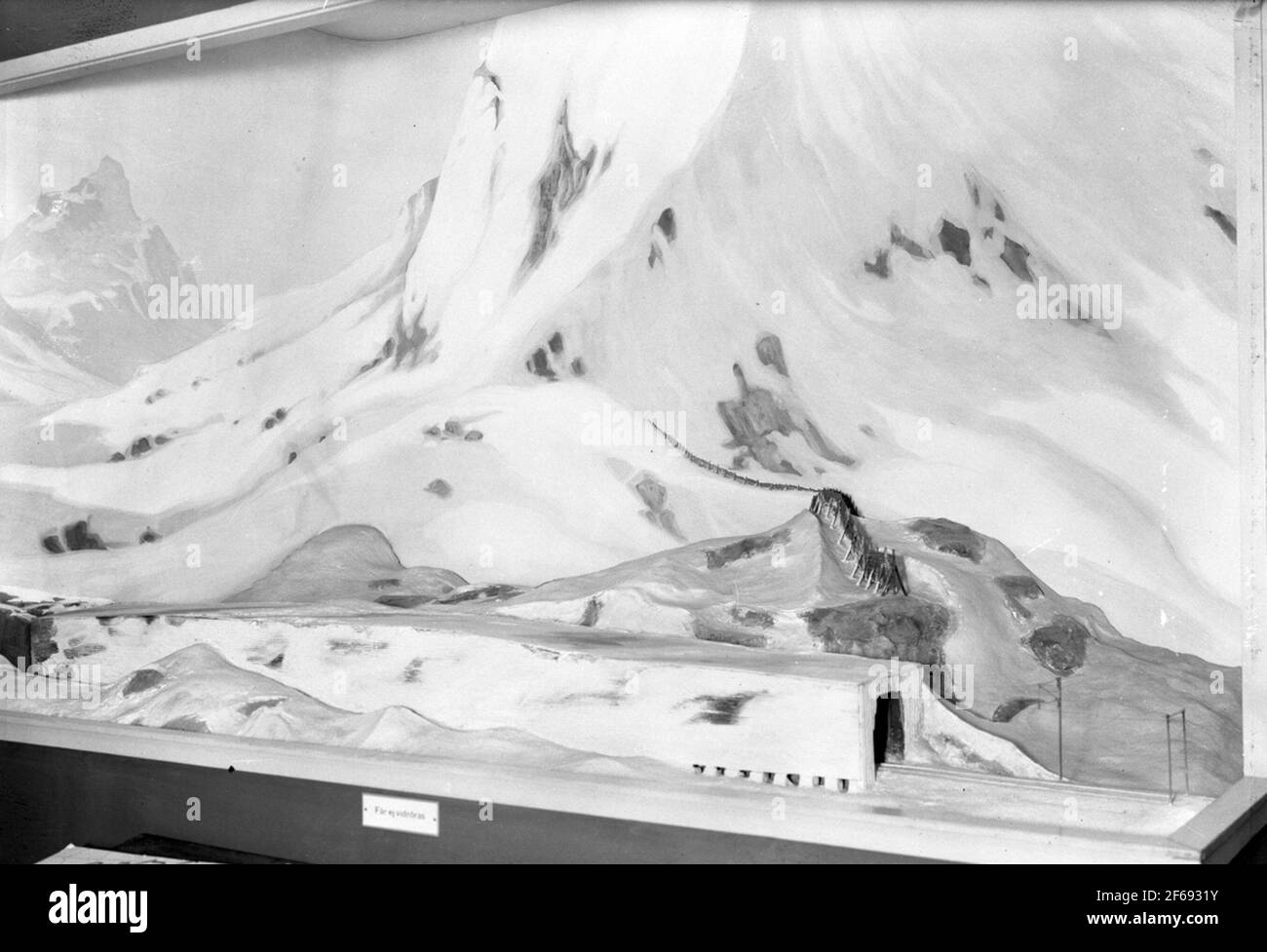 Snow Gallery Model of snow gallery at the national border; Railway museum Stock ...