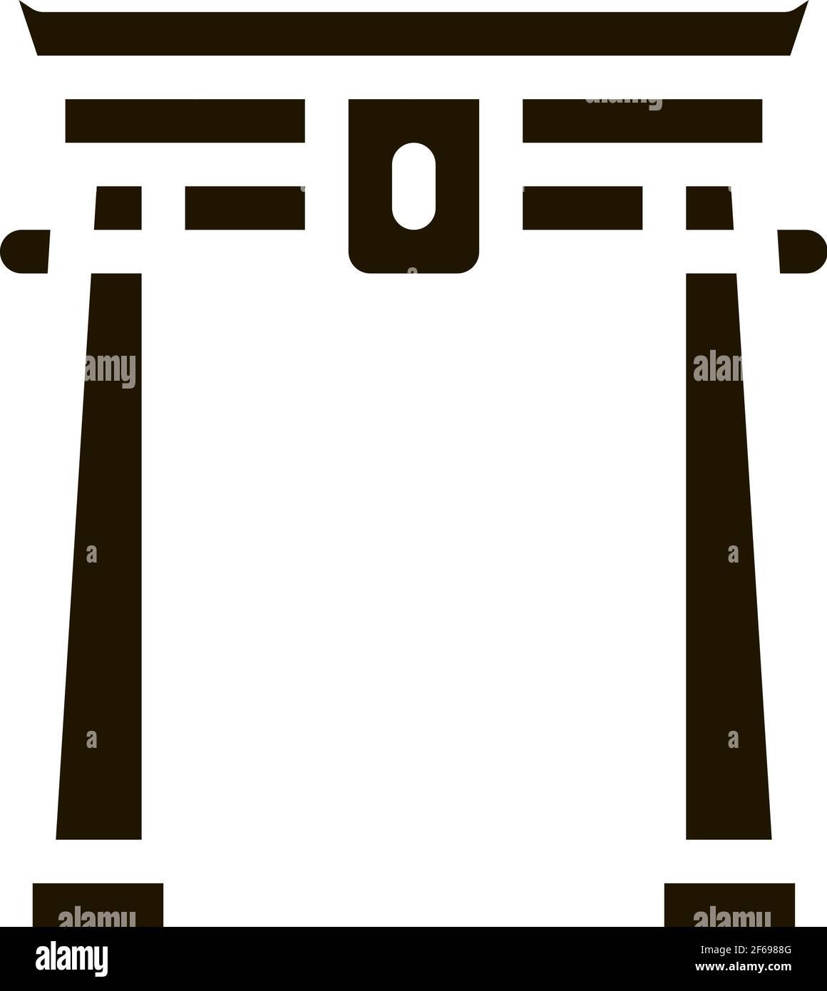 chinese arch with columns icon Vector Glyph Illustration Stock Vector