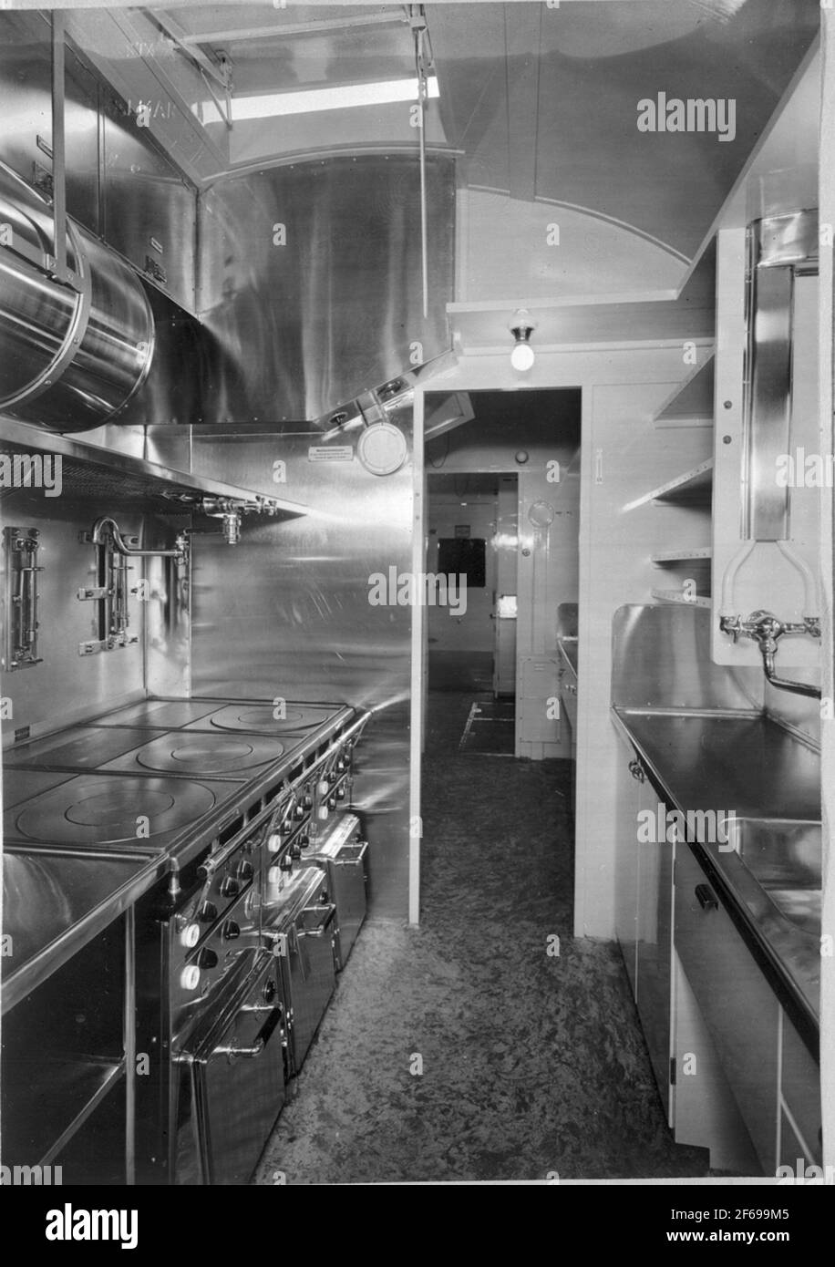 Kitchen department in restaurant car. SJ ro3 Stock Photo Alamy
