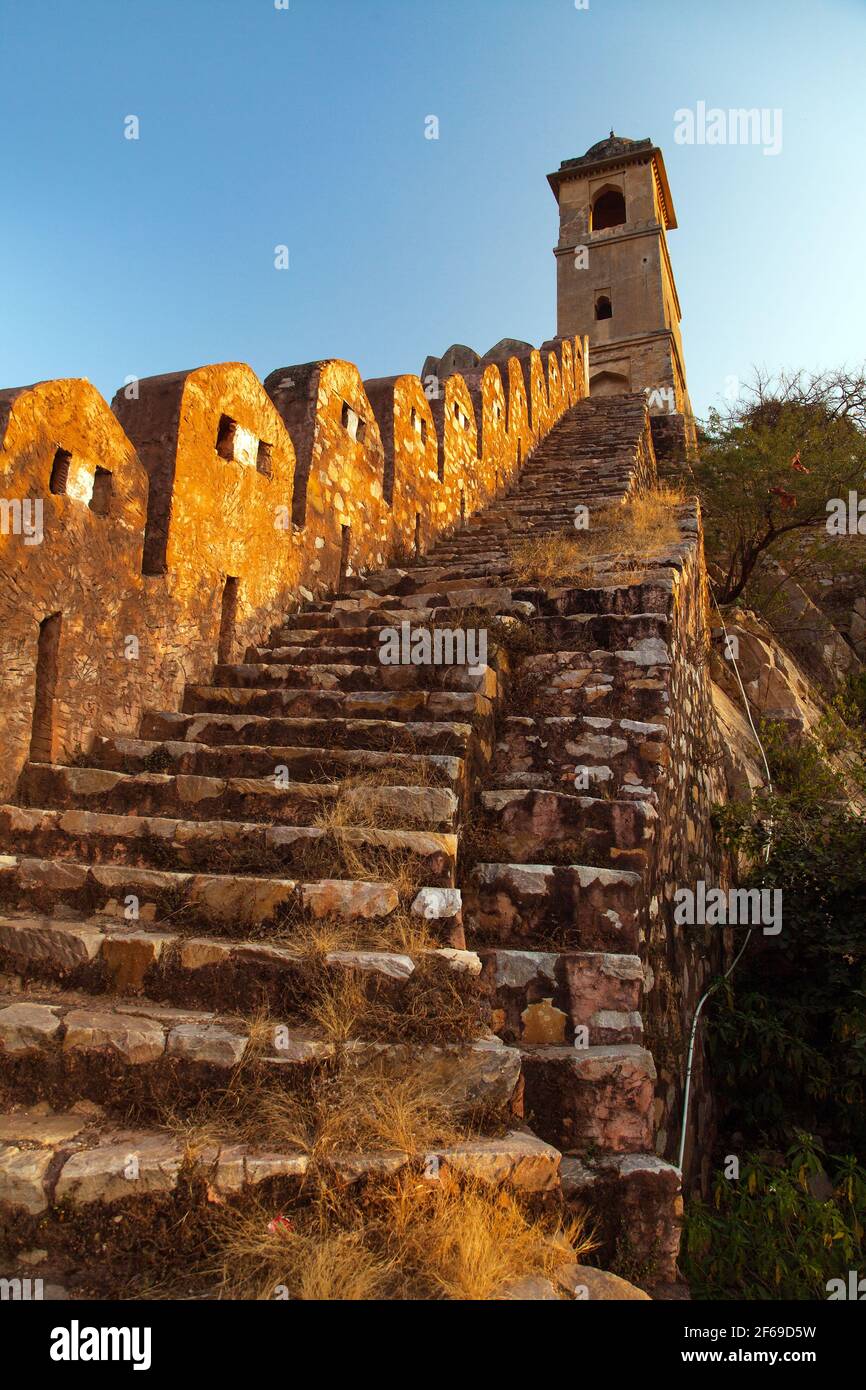 Jaipur india amer fort stairs hi-res stock photography and images - Alamy