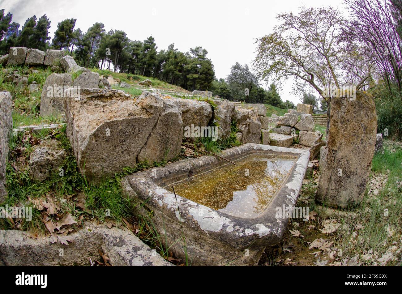 The Amphiareion of Oropos Greece scared spring and bath Stock Photo - Alamy