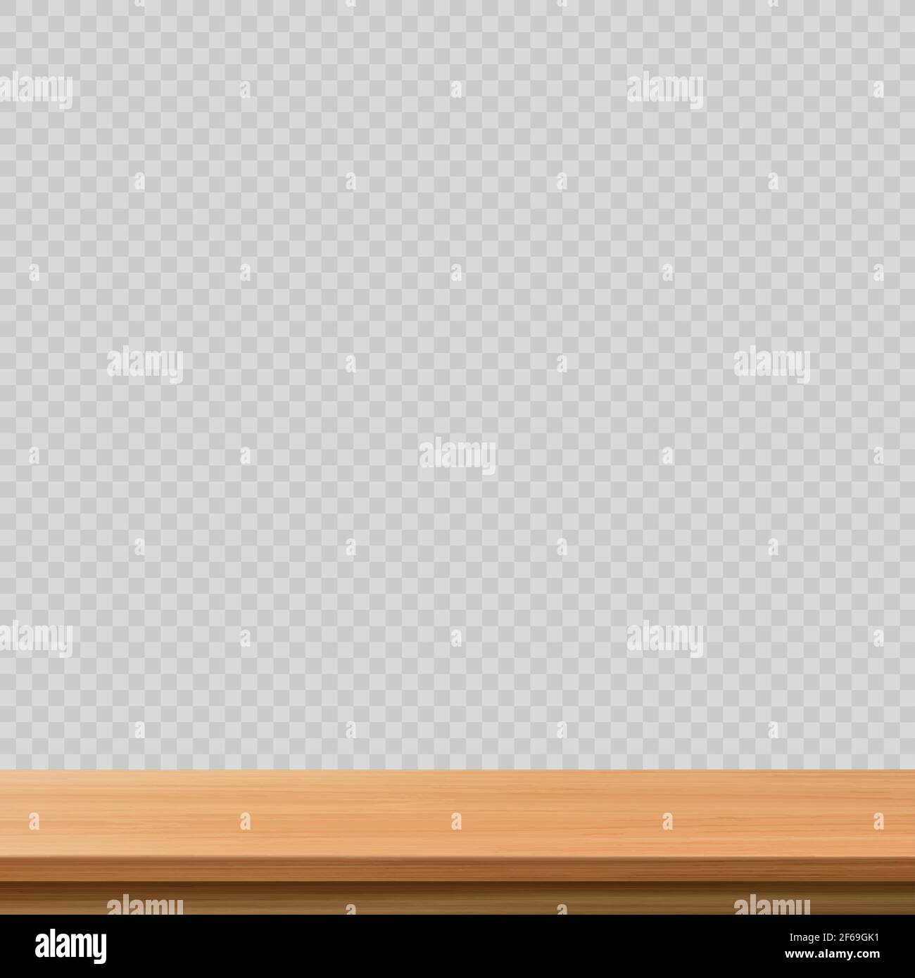 Large table top solid wood texture, transparent background - Vector illustration Stock Vector