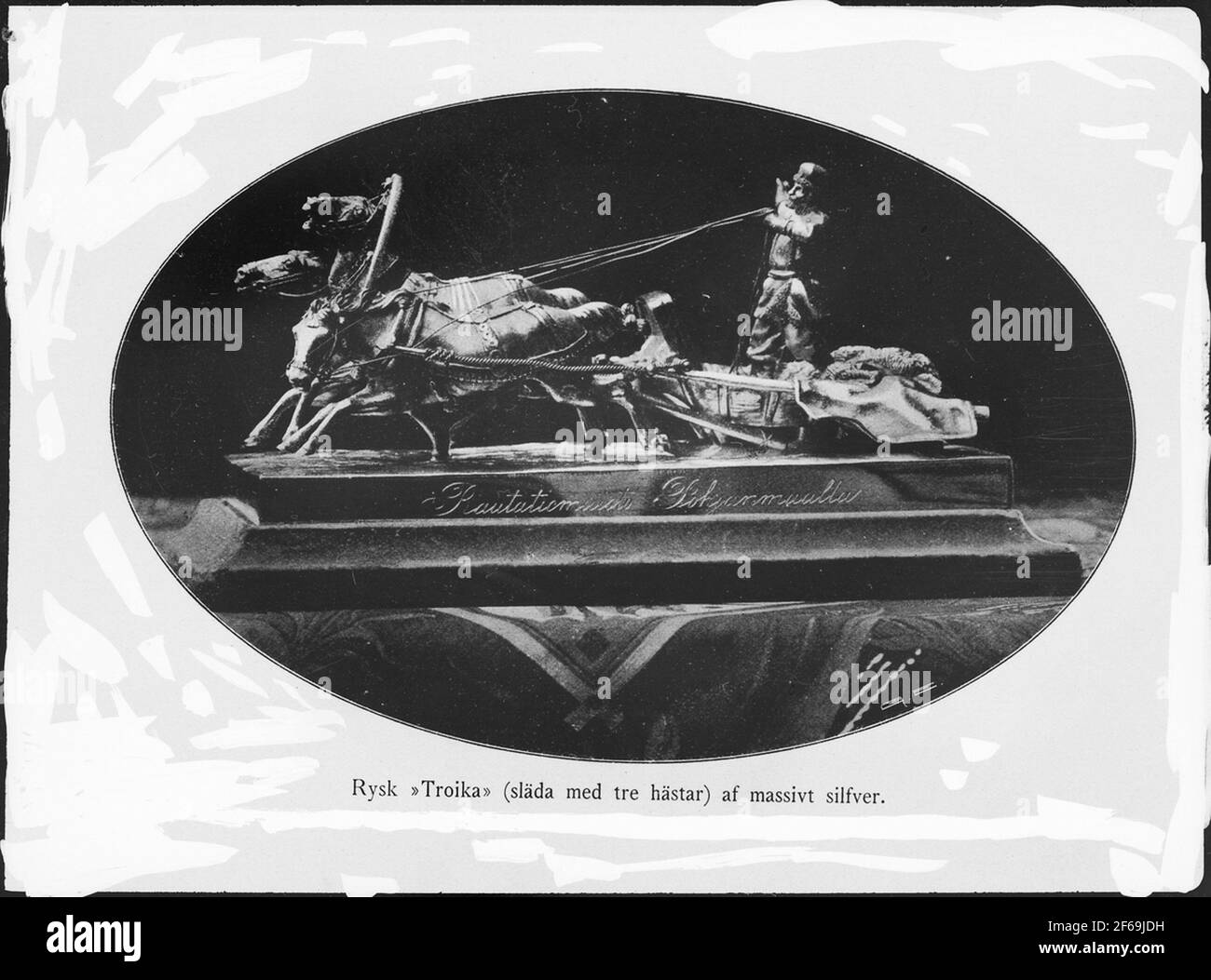 Russian troika in massive silver Stock Photo - Alamy