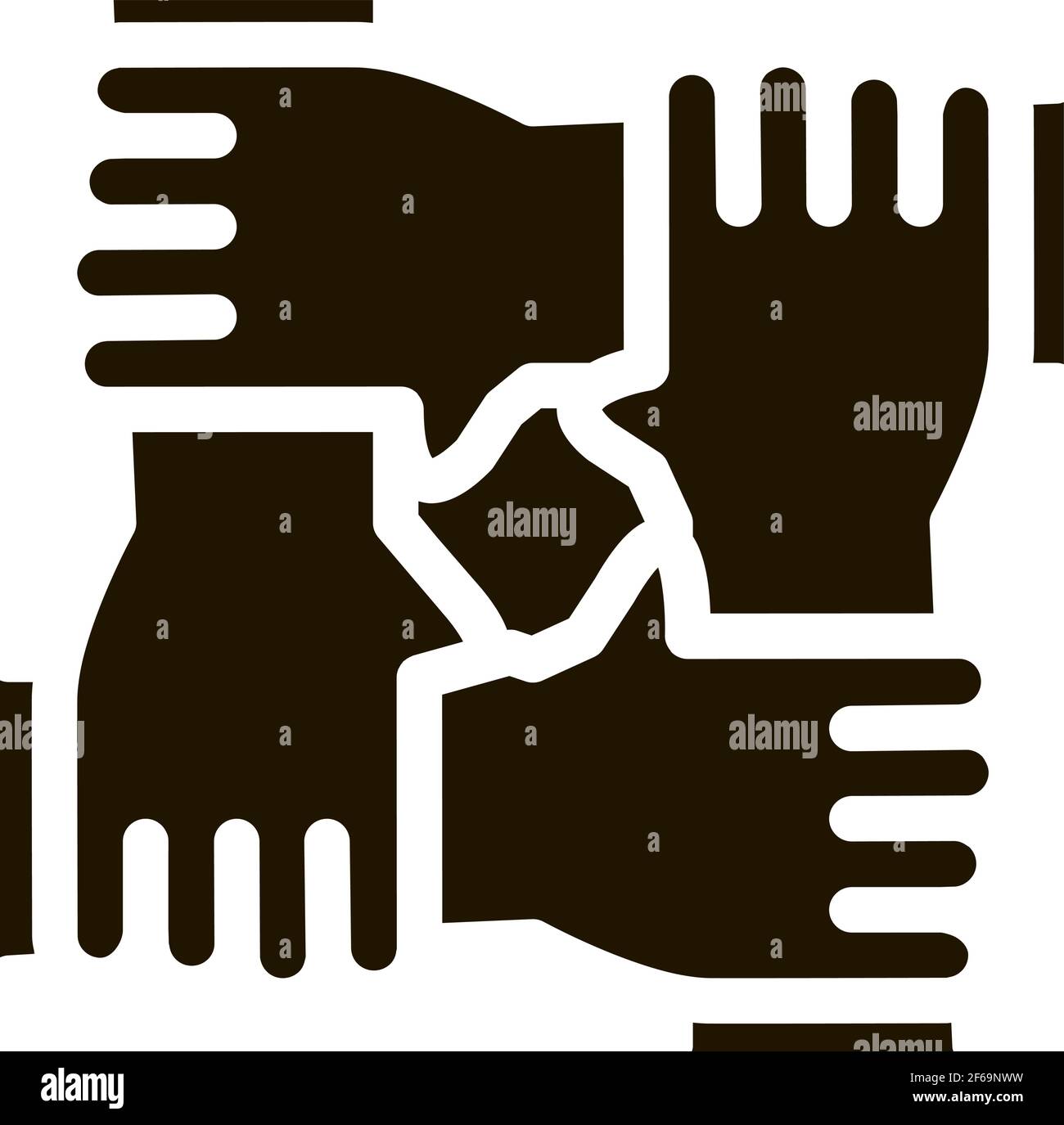 multiracial group hands holding icon Vector Glyph Illustration Stock ...