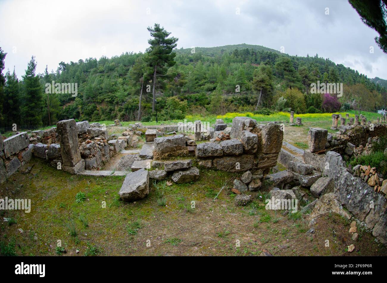 The Amphiareion of Oropos Greece ruins of woman bath house building ...