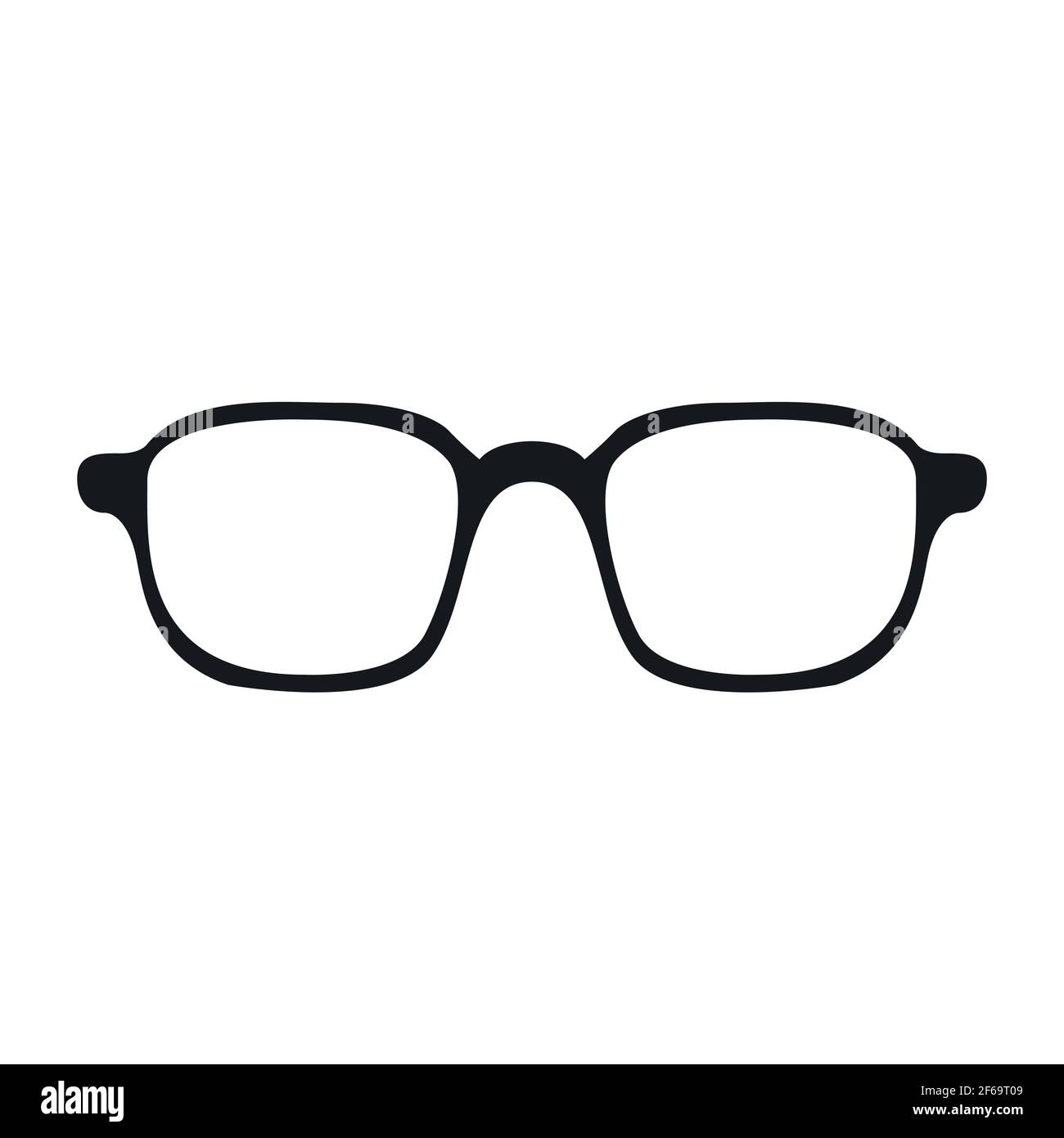 Eye glasses vector icon. Illustration flat style, silhouette isolated
