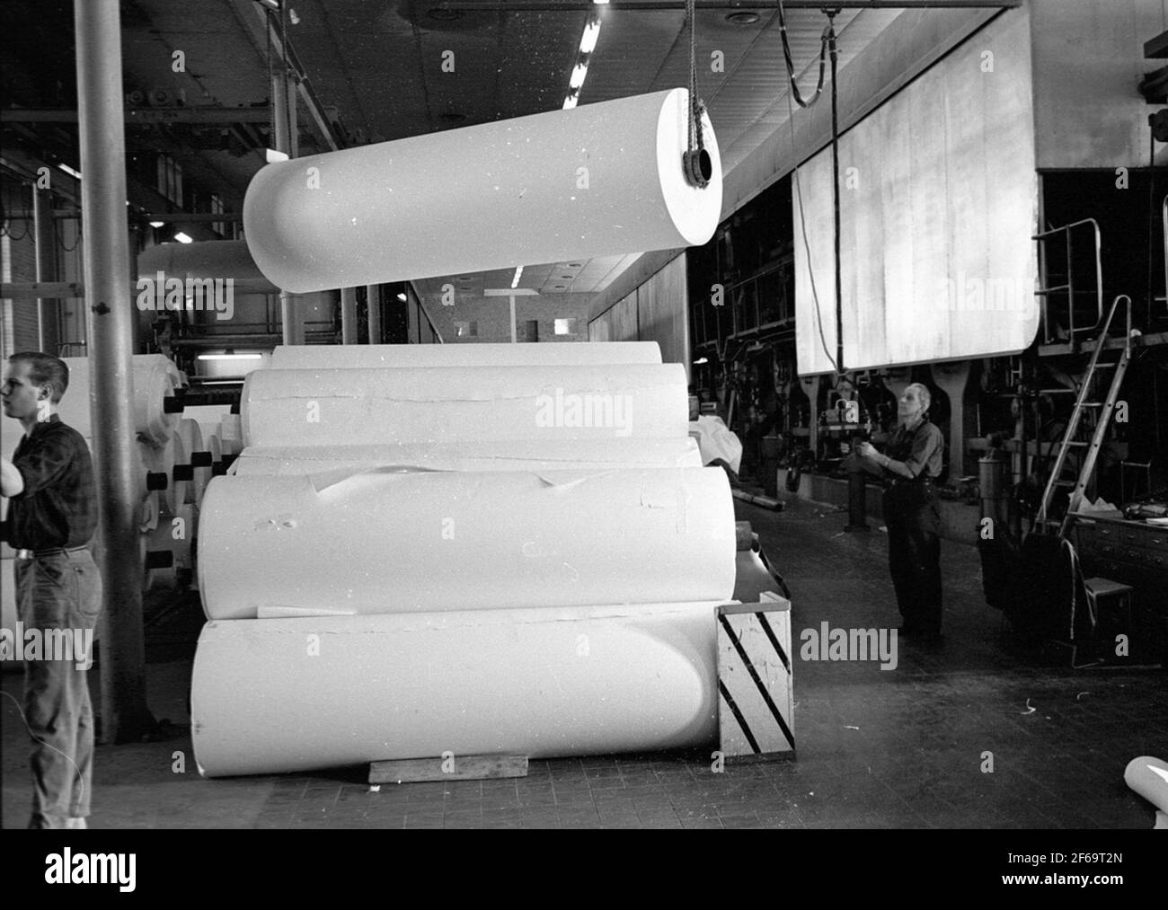 Gryckbo paper mill, paper rolls Stock Photo Alamy