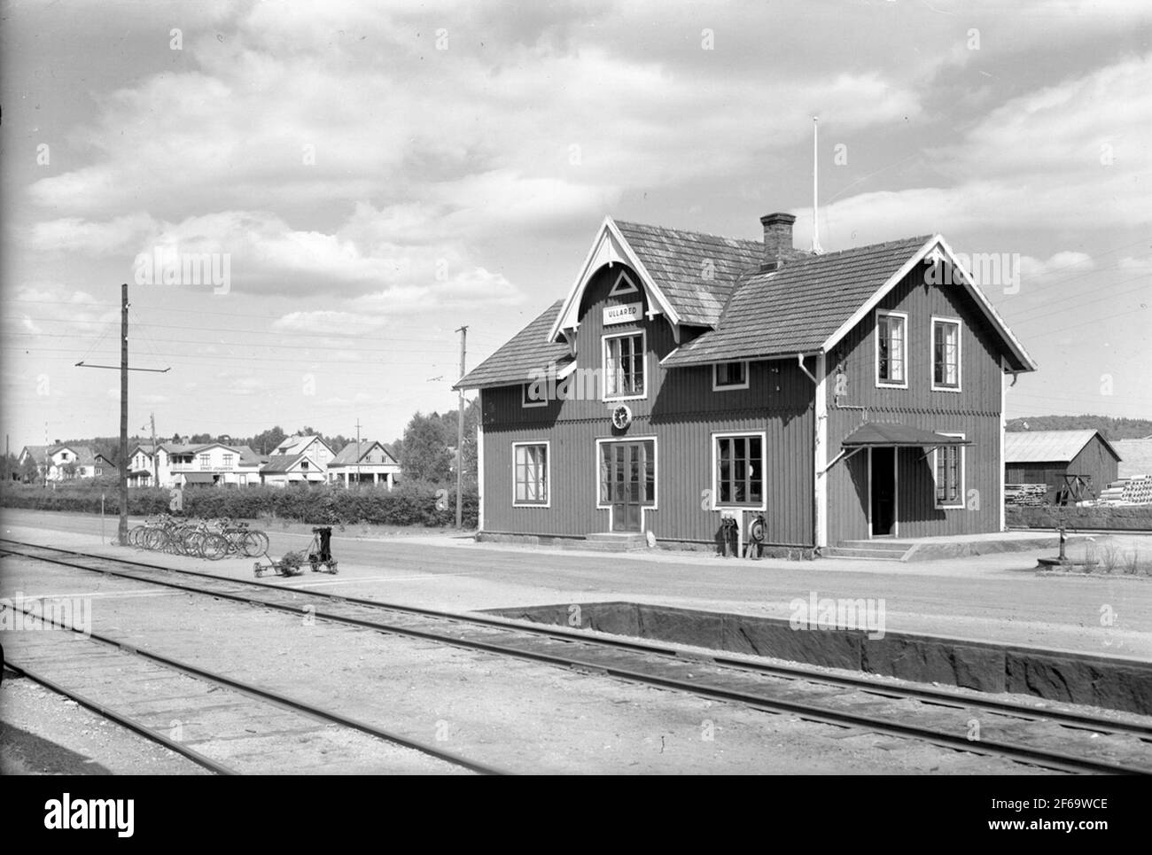 The railway station in Ullared Stock Photo Alamy