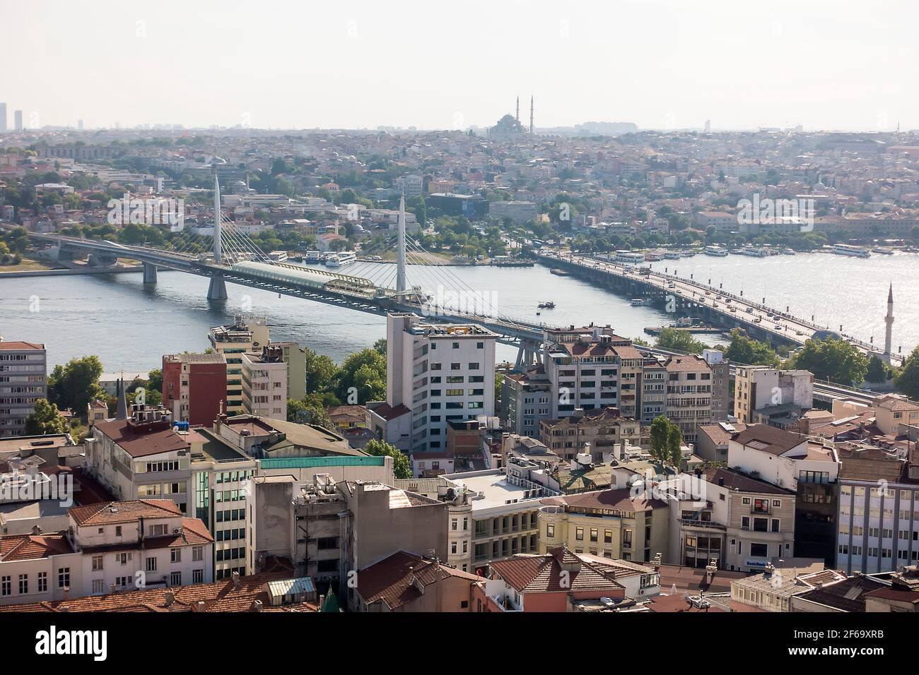 Bridges over the Golden Horn, Istanbul, Turkey Stock Photo