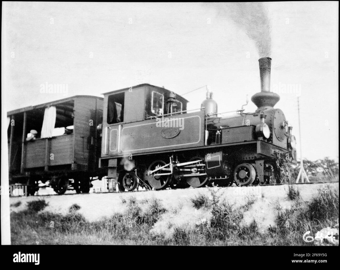 Gotland railways, GJ Lok 8 'harbor' by train. Prior to this Stockholm - Ro Stroke Railway, SRJ Lok 8. Before that Animal Holmsbanan, DJB Lok 2. Stock Photo