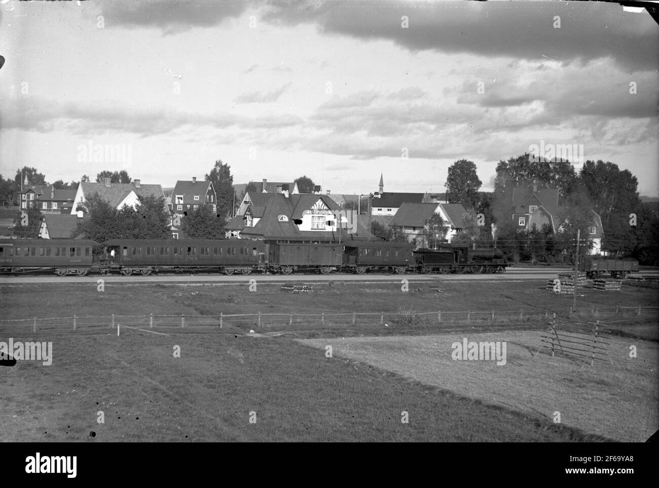 The railway station in DalaJärna Stock Photo Alamy